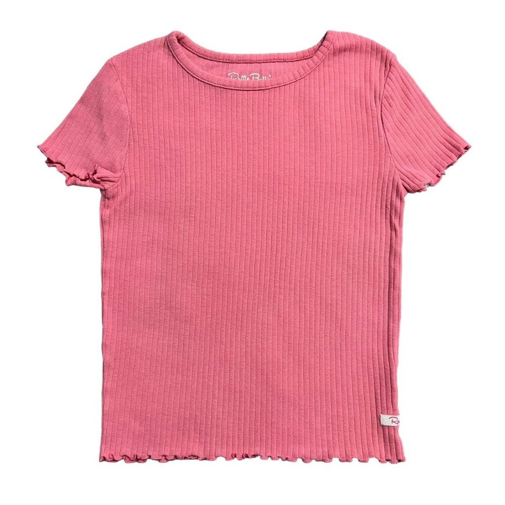 RuffleButts 7Y Pink Ribbed Ruffles Pajamas Set - Picture 2 of 7